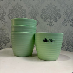 Little jungle Decora 5 Planters(Pack of 4) With out Holes ..(Green)