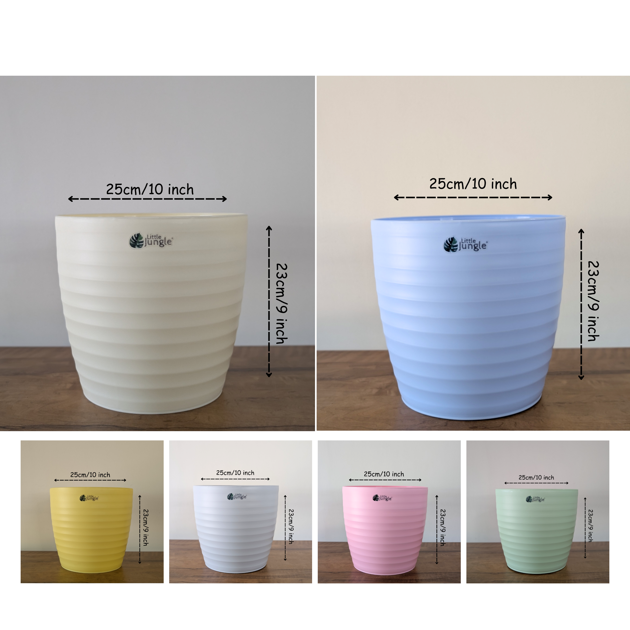 Decor 10 (10 Inches, pack of 6), 6 Color Pots