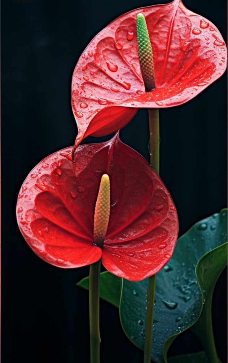 Anthurium Red, with 5.5 inches white decor plant