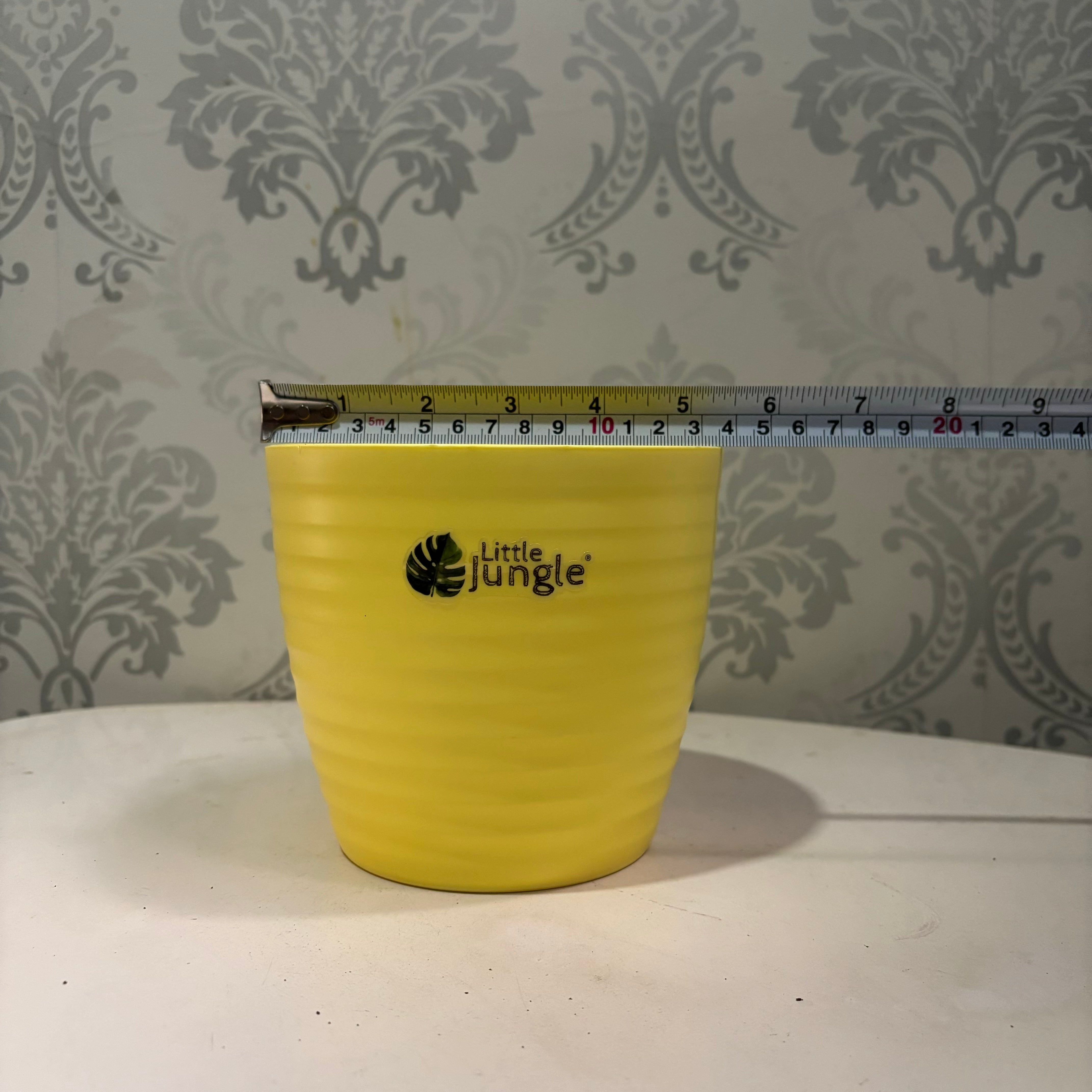 Little jungle Decora 5 Planters(Pack of 4) With out Holes ..(yellow)