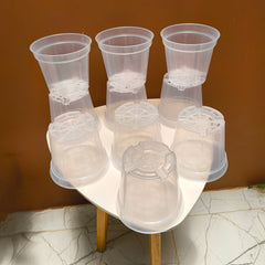 6.5 inches Transperant Pots (Pack of 10) For Root & Water Monitoring